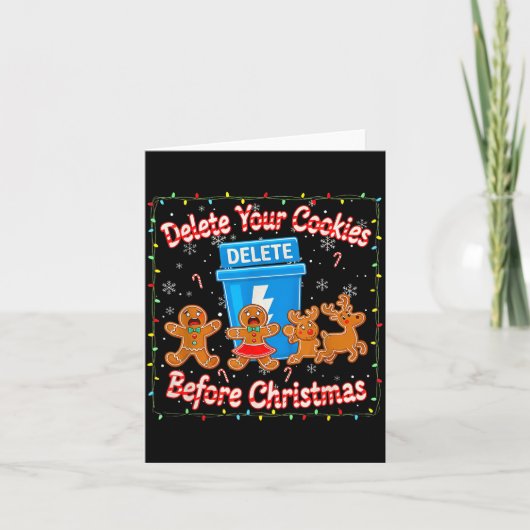 Delete Your Cookies Funny Christmas  Karte (Vorderseite)