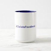 #DeleteFacebook 15 Unze. Tasse (Marine-Blau u. (Zentrum)