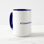 #DeleteFacebook 15 Unze. Tasse (Marine-Blau u. (Vorderseite Links)