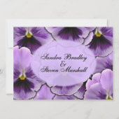 deletPurple Pansy Wedding Einladung (Rückseite)