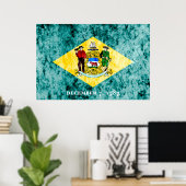 Deleware State Flag Grunge Poster (Heimbüro)