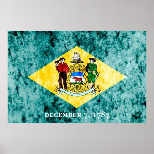 Deleware State Flag Grunge Poster (Vorne)