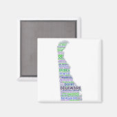 Deleware Word Cloud Magnet (Vorderseite/Rückseite)