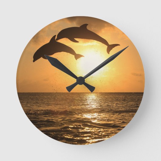 Delfin 3 runde wanduhr (Vorderseite)