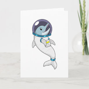 Delfin als Astronaut in Kostüm Karte