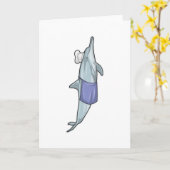 Delfin als Koch mit Kochmütze Karte (Gelbe Blume)