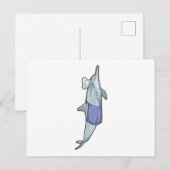 Delfin als Koch mit Kochmütze Postkarte (Vorne/Hinten)