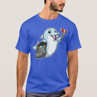 Delfin als Reinigungskraft durch Müllbeutel für Re T-Shirt
