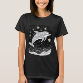 Delfin bei Nacht unter magischem Sternenhimmel T-Shirt