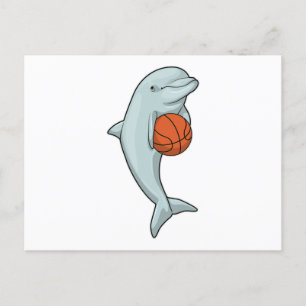 Delfin beim Basketball-Sport Postkarte