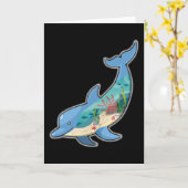 Delfin Delfine Meerestiere Design Geschenkideen Karte (Gelbe Blume)