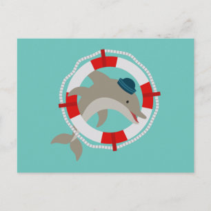 Delfin Delphin Dolphin Postkarte