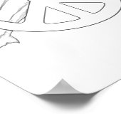 Delfin Friedenszeichen Erwachsene Färbeposter Poster (Ecke)
