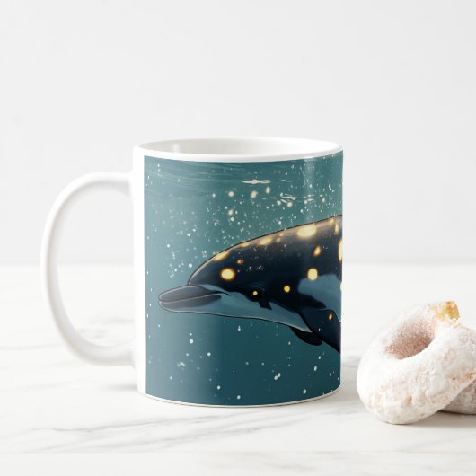 Delfin-Galaxie" oder "kosmisch". Kaffeetasse (Mit Donut)