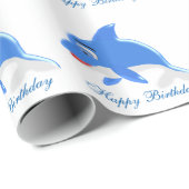 Delfin-Geburtstag Geschenkpapier (Rolleneckpunkt)