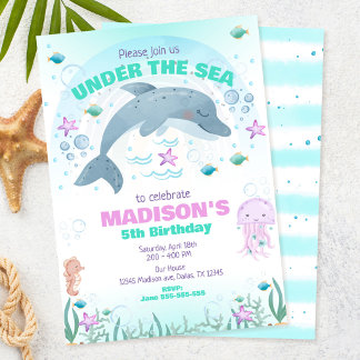 Delfin-Geburtstag unter dem Meer Einladung