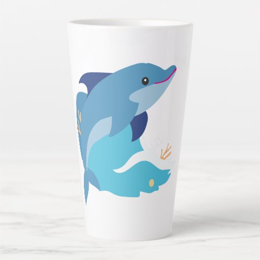 Delfin-Grafik Milchtasse (Vorderseite)