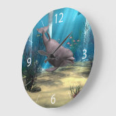 Delfin Große Wanduhr (Winkel)