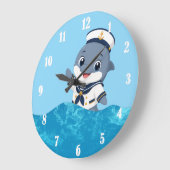 Delfin Große Wanduhr (Winkel)