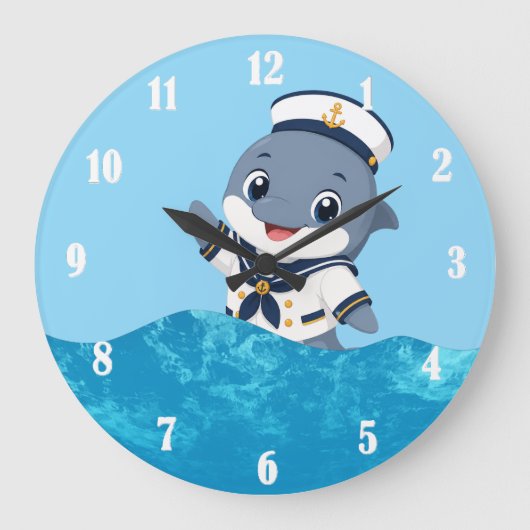Delfin Große Wanduhr (Vorderseite)
