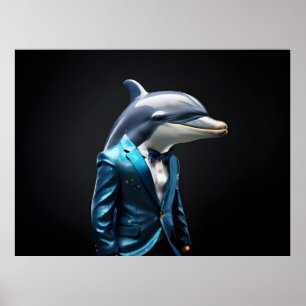 Delfin im Anzug Poster