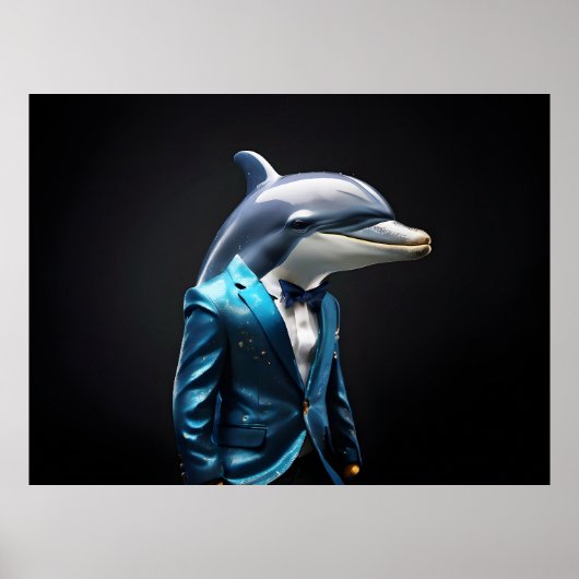 Delfin im Anzug Poster (Vorne)