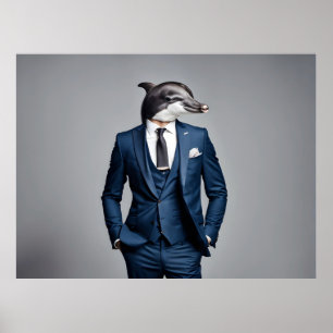 Delfin im Anzug Poster