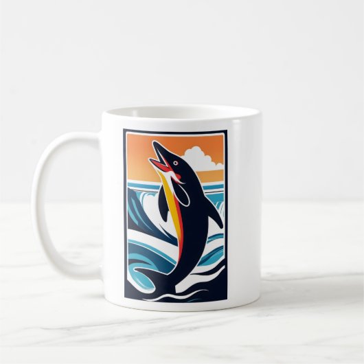 Delfin im Meer - Leben in der Meere Kaffeetasse (Links)