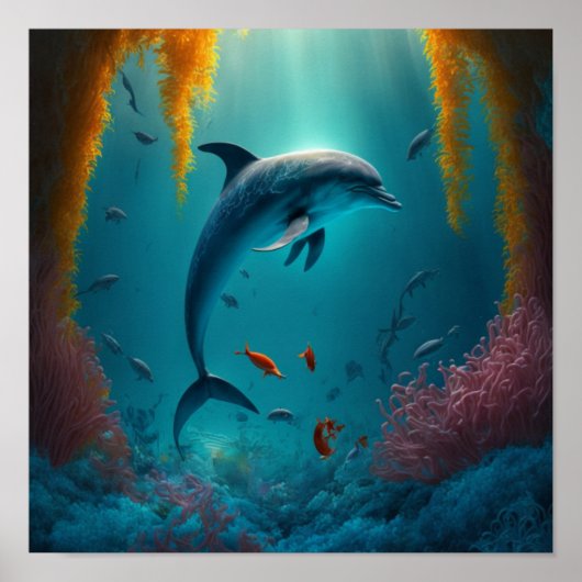 Delfin im Ozean Poster (Vorne)