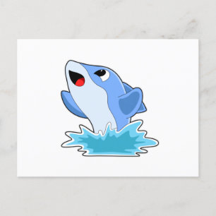 Delfin im Wasser Postkarte