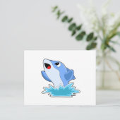 Delfin im Wasser Postkarte (Stehend Vorderseite)