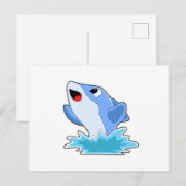 Delfin im Wasser Postkarte (Vorne/Hinten)
