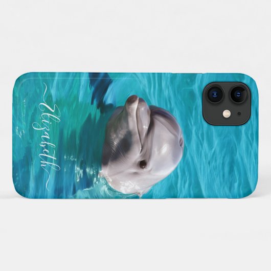Delfin in Blue Water Foto Case-Mate iPhone Hülle (Rückseite (Horizontal))