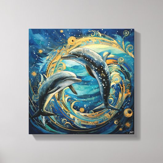 Delfin-Kunstposter Leinwanddruck (Vorderseite)