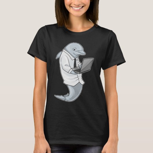 Delfin-Laptop T-Shirt (Vorderseite)