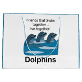 Delfin-Meeres-Säugetier-Freundschaft Große Geschenktüte (Rückseite)