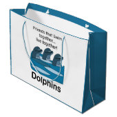 Delfin-Meeres-Säugetier-Freundschaft Große Geschenktüte (Rückseite Schrägansicht)
