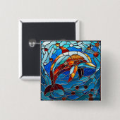 Delfin Meerestier Geschenk für Ozeanliebhaber Button (Vorne & Hinten)