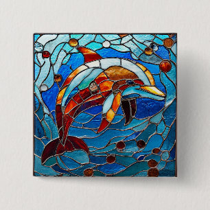 Delfin Meerestier Geschenk für Ozeanliebhaber Button