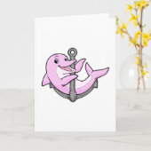 Delfin mit Anker Karte (Gelbe Blume)