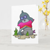 Delfin mit Brille Karte (Gelbe Blume)