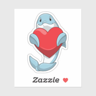 Delfin mit Herz Aufkleber