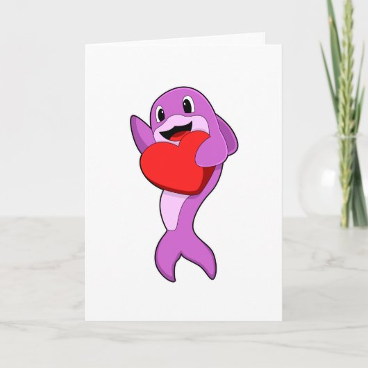 Delfin mit Herz Karte (Vorderseite)