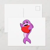 Delfin mit Herz Postkarte (Vorne/Hinten)
