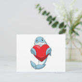 Delfin mit Herz Postkarte (Stehend Vorderseite)