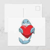 Delfin mit Herz Postkarte (Vorne/Hinten)