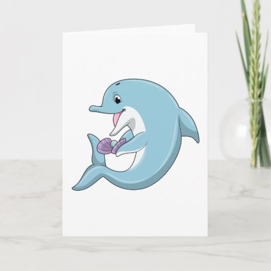 Delfin mit Perle Karte (Vorderseite)