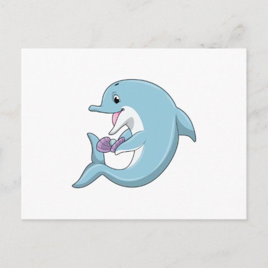 Delfin mit Perle Postkarte (Vorderseite)