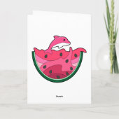 Delfin mit Wassermelone Karte (Rückseite)