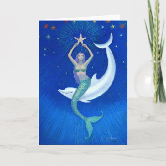Delfin-Mond-Meerjungfrau Karte (Vorderseite)